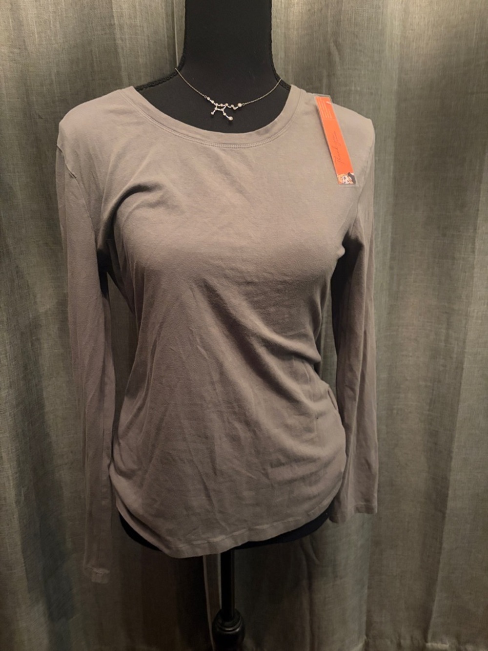 Banana Republic Long-Sleeve Crewneck Top - Charcoal
